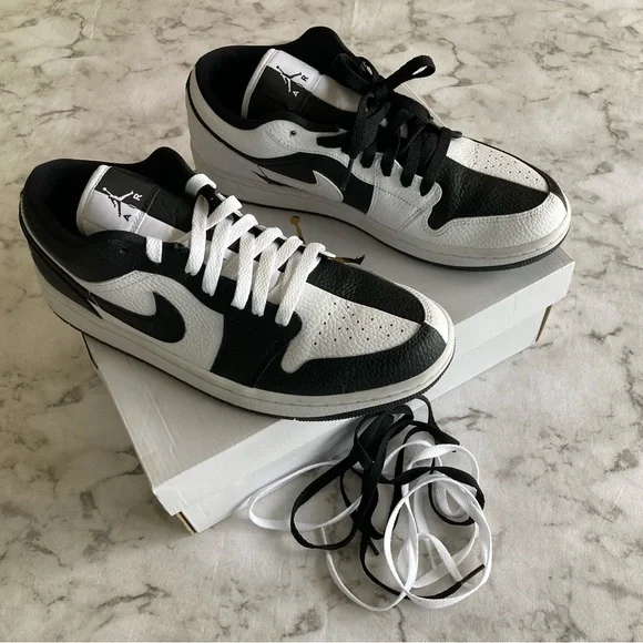 Homage White And Black Low Top Jordans Air Jordan Low Homage Split